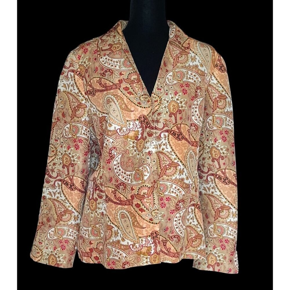 Vintage Womens Silk Jacket Luxury Boho Hippie Paisely Party Festival Event XL